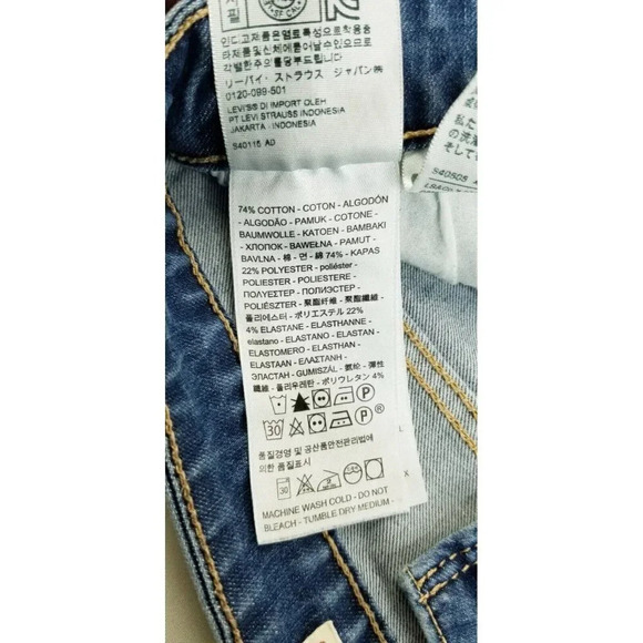 Levi's 26X28 Women's 721 High Rise Skinny Ankle Zip Blue Denim Premium Jeans - Picture 14 of 15